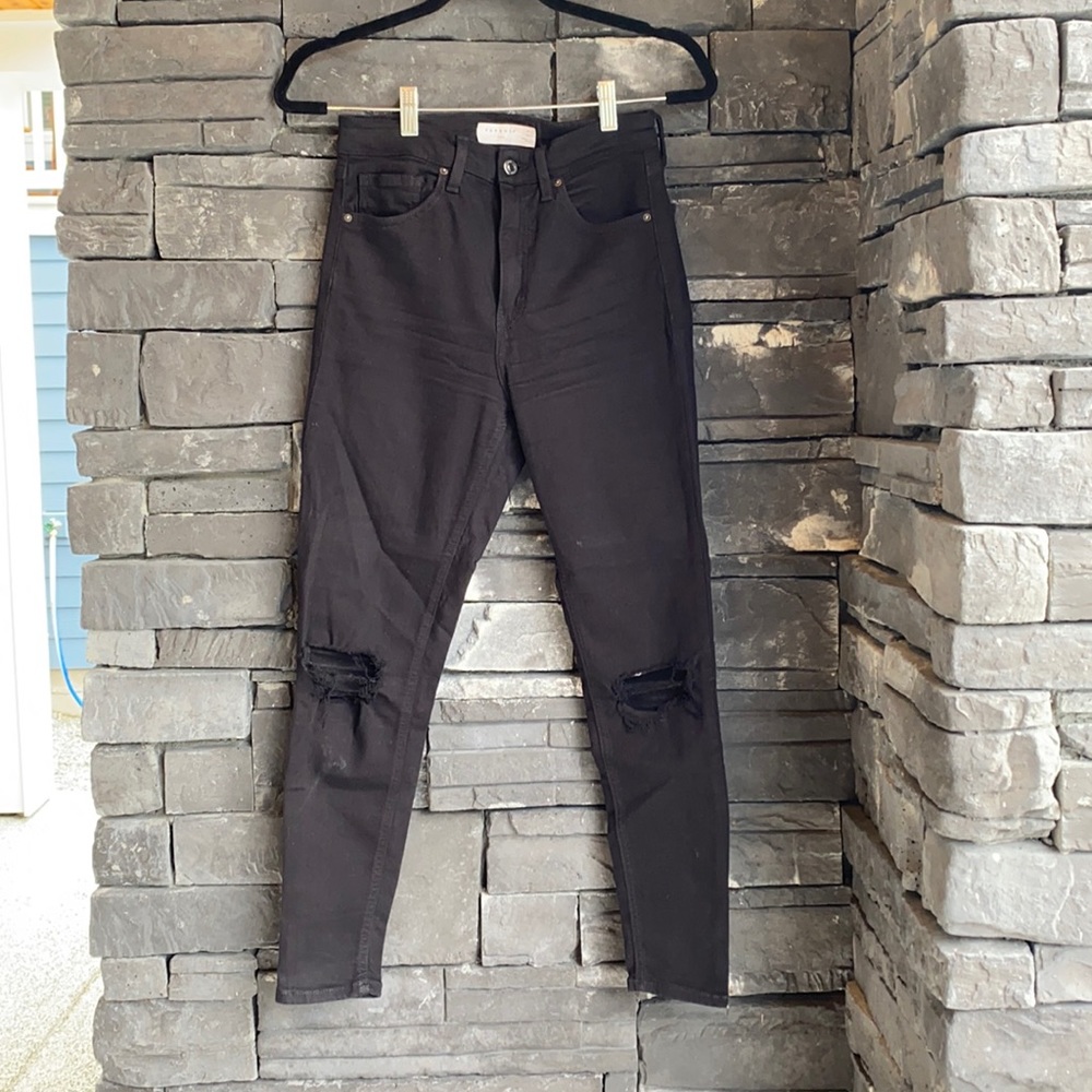 WOMENS TOPSHOP JAMIE JEANS W/ BLOWNOUT KNEES SIZE:28